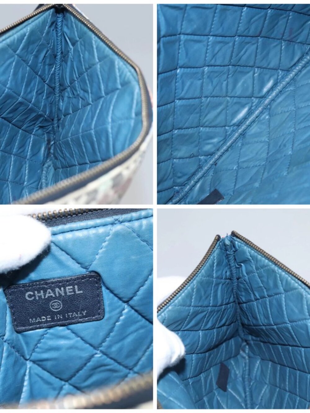 CHANEL Matelasse Clutch Bag Lamb Skin Multicolor CC Auth 112262 - Picture 15 of 16